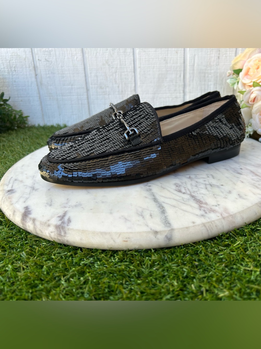 Sam Edelman Women's Loraine Loafer
Color: Black Sequin size 6 new/no box - Picture 9 of 16